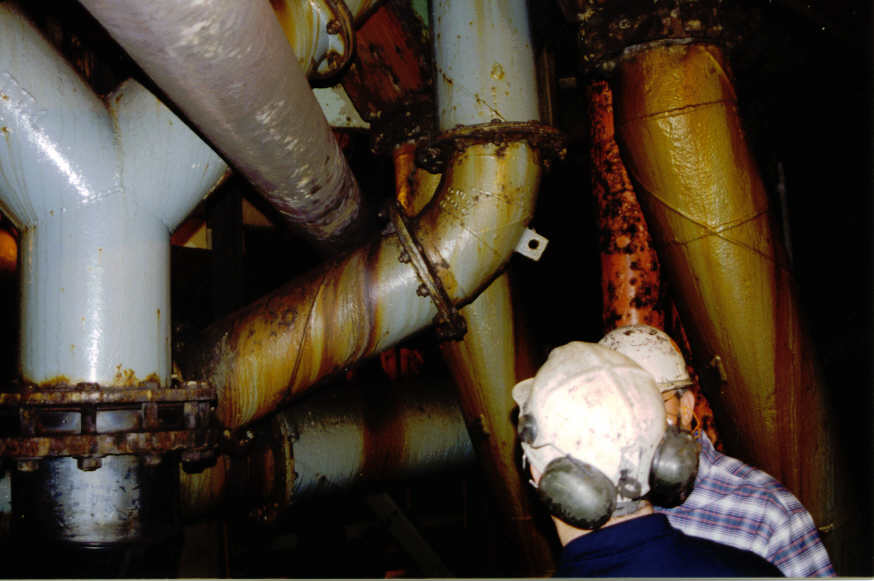 Ceramic lined pulverized fuel pipe.